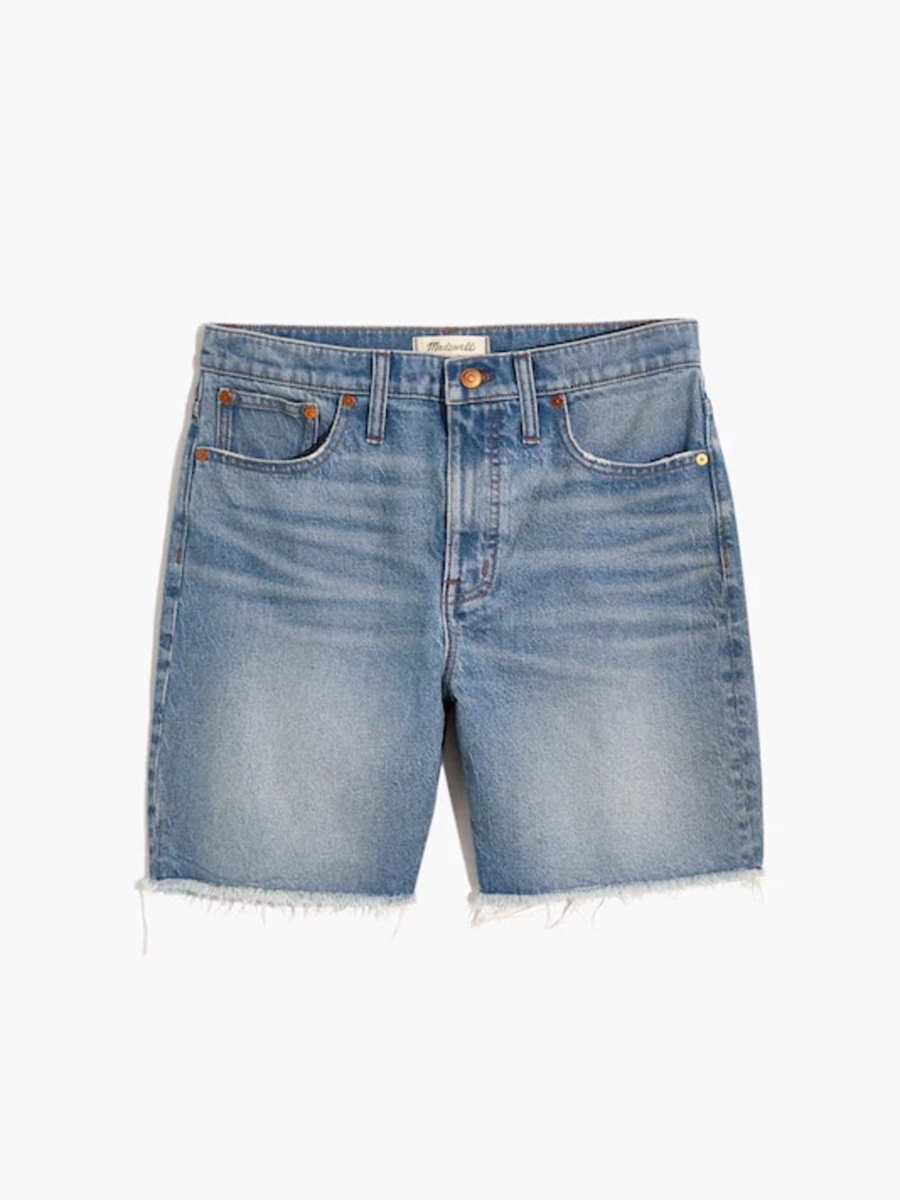 madewell | high-rise mid-length denim shorts bonet wash tencel size 32